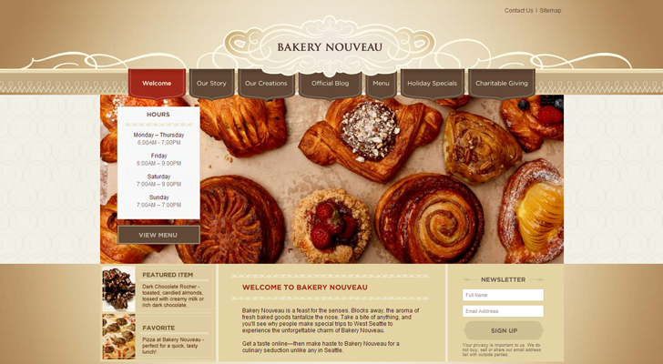 Bakery Web Design