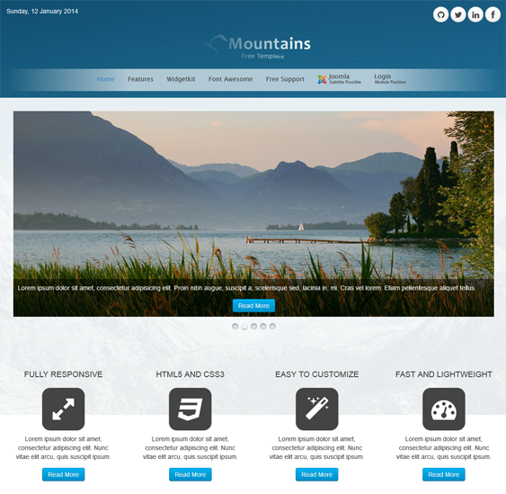 Templetes miễn phí cho Joomla - Mountains Theme