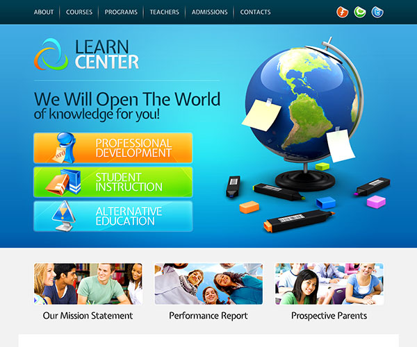 Mẫu thiết kế web giáo dục - Learn Center