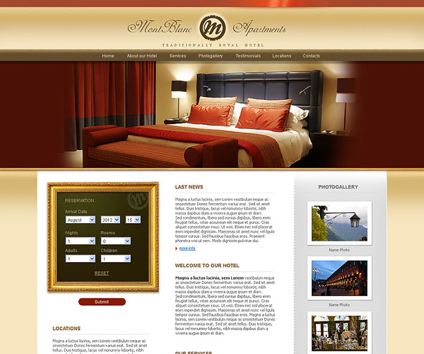 Tải về: Hotel 01 Website Template