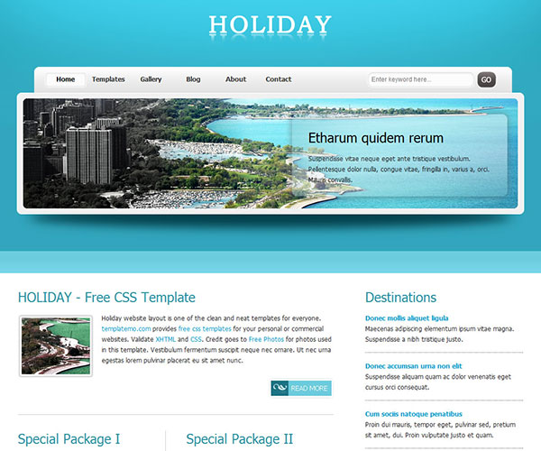 Free Holiday Website Template