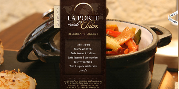 Porte-sainte-claire.com in 70 Most Creative Cafes' And Restaurants' Web Sites