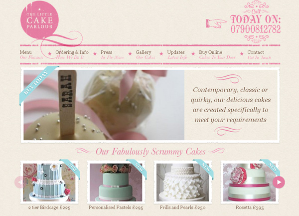 Thelittlecakeparlour.co.uk in 70 Most Creative Cafes' And Restaurants' Web Sites