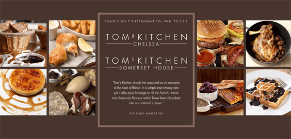 Tomskitchen.co.uk in 70 Most Creative Cafes' And Restaurants' Web Sites