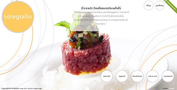 Solegiallo.it in 70 Most Creative Cafes' And Restaurants' Web Sites