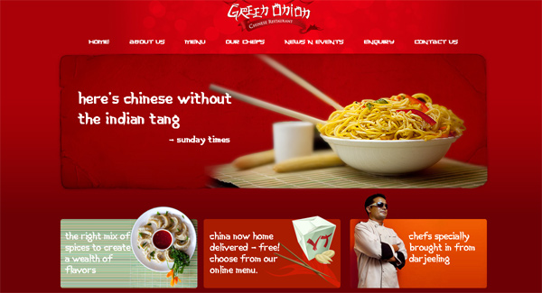 Greenonion.in in 70 Most Creative Cafes' And Restaurants' Web Sites