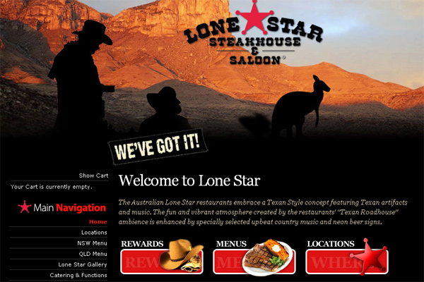 Lonestar.com.au in 70 Most Creative Cafes' And Restaurants' Web Sites