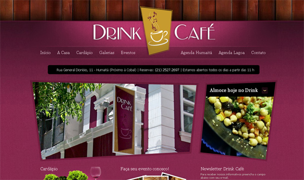 Drinkcafe.com.br in 70 Most Creative Cafes' And Restaurants' Web Sites