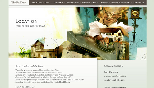 Thefatduck.co.uk in 70 Most Creative Cafes' And Restaurants' Web Sites