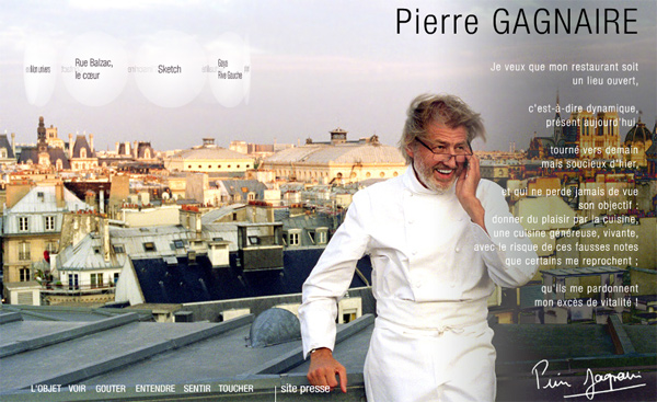 Pierre-gagnaire.com in 70 Most Creative Cafes' And Restaurants' Web Sites