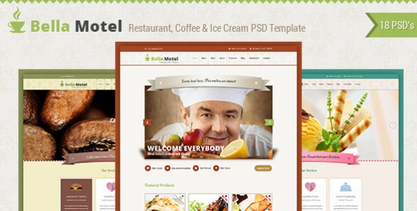 nhà hàng cao cấp và cafe psd mẫu web