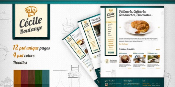 nhà hàng cao cấp và cafe psd mẫu web