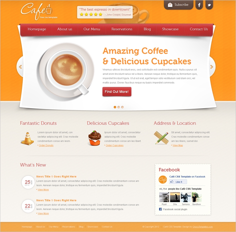 15 best free cafe website templates