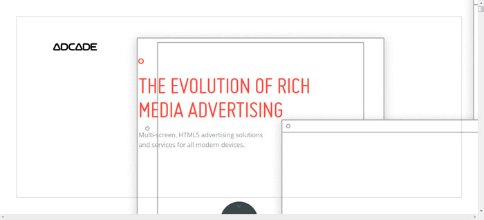 adcade.com scroll based site design