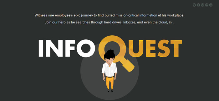 InfoQuest infographic scroll based site design