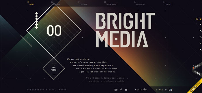 brightmedia.pl scroll based site design