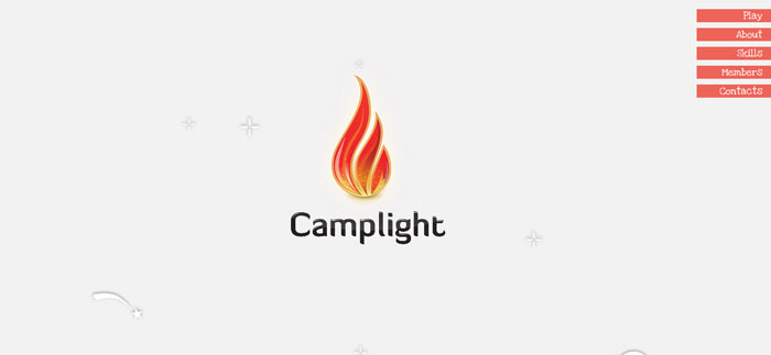 camplight.net scroll based site design