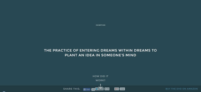 inception-explained.com scroll based site design