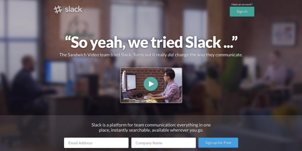 slack header trong thiet ke web