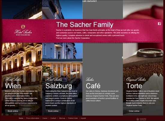 The Sacher Family thiet ke website khach san