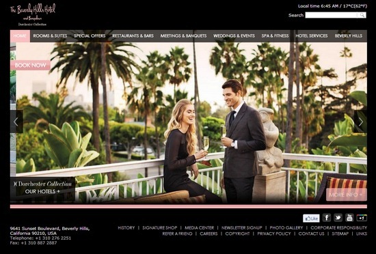 The Beverly Hills Hotel thiet ke website khach san