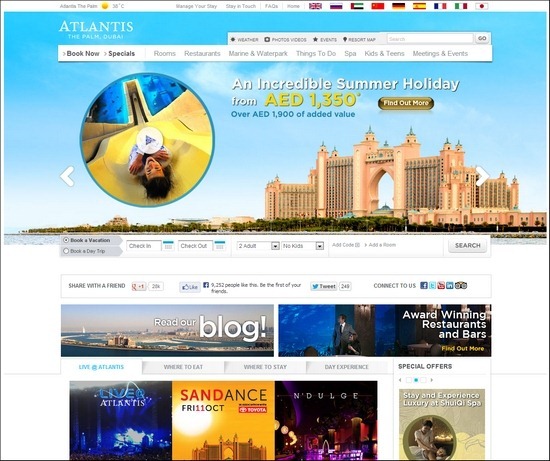 Atlantis thiet ke website khach san