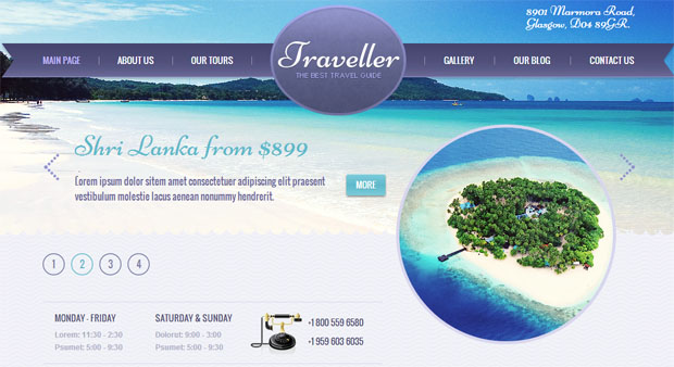 traveller tourism wordpress responsive theme thiet ke web du lich