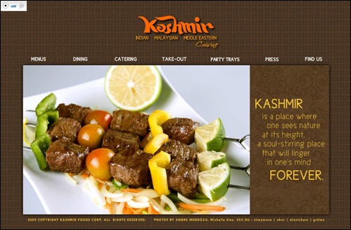kashmir restaurant web design thumb thiet ke web nha hang