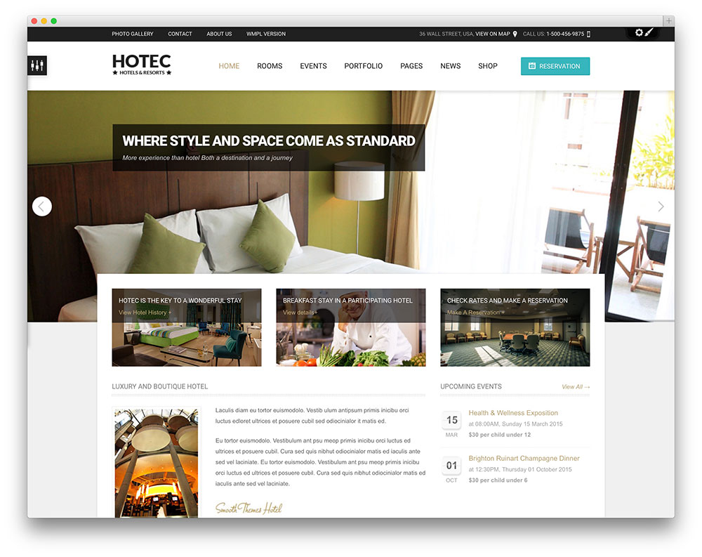 hotec classic hotel theme thiet ke web khach san
