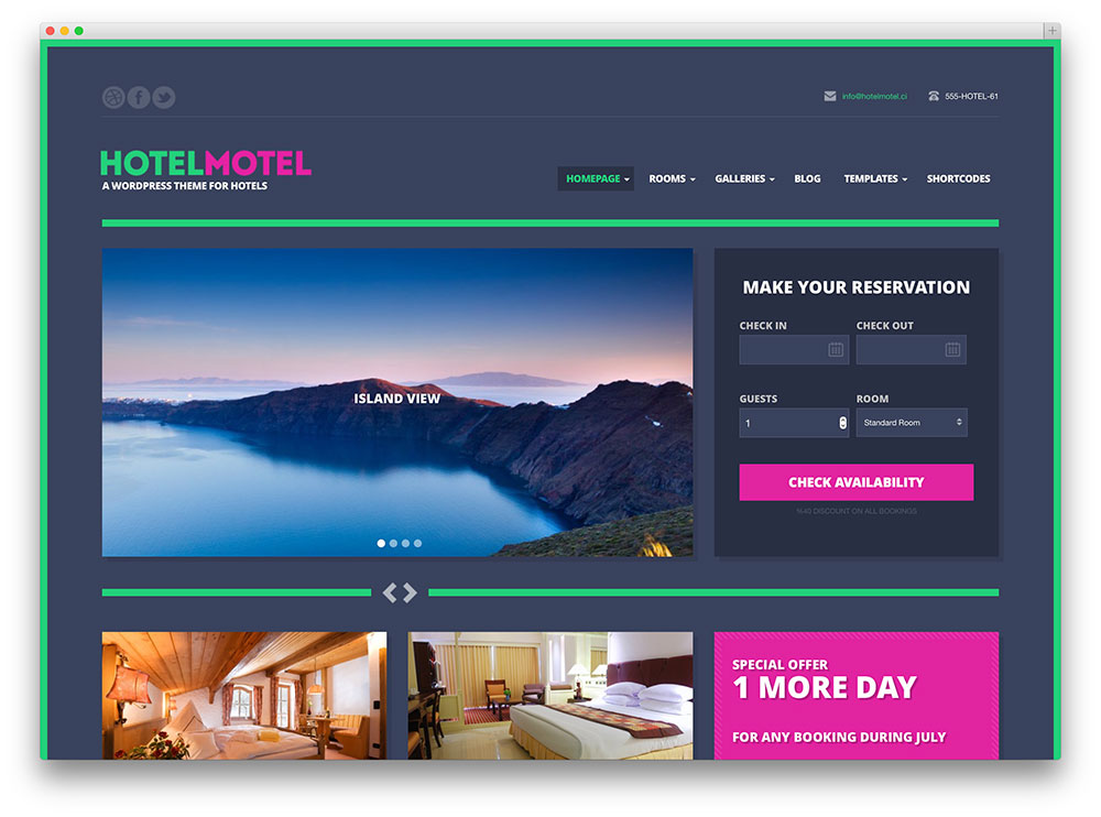 hotelmotel wordpress theme thiet ke web khach san