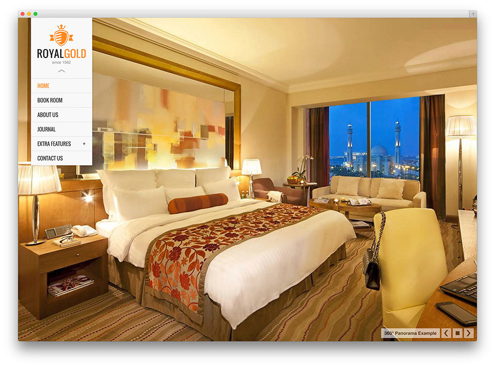 royalgold premium hotel theme thiet ke web khach san