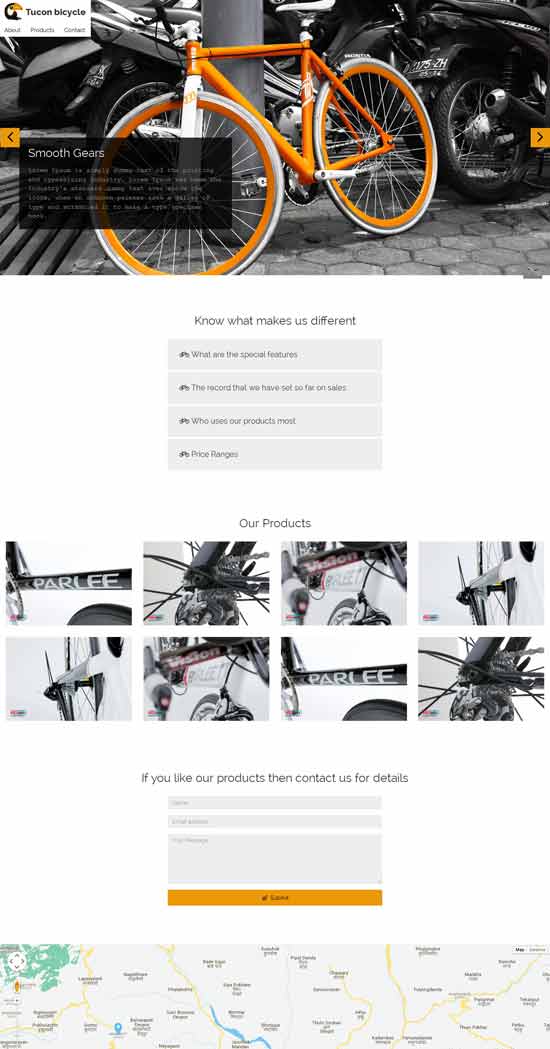 free landing page for bicycle shops thiet ke web ban hang