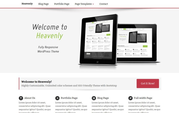 heavenly free responsive portfolio wordpress theme e1419454667458 thiet ke web