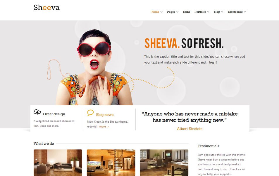 sheeva free portfolio wordpress theme thiet ke web