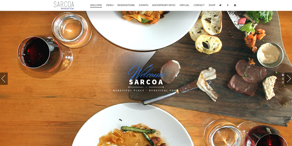 Giao diện web nhà hàng Sarcoa