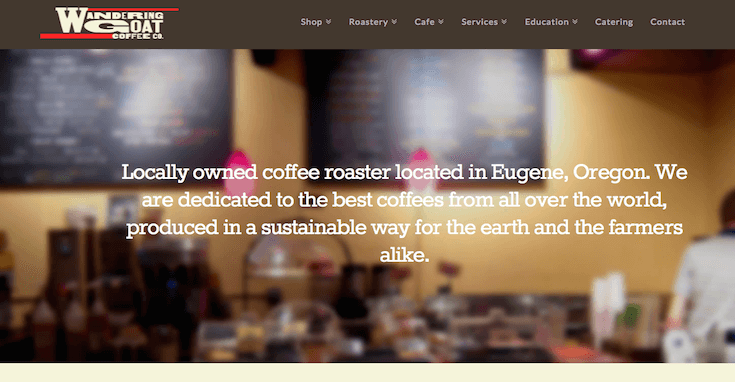 Tham khảo mẫu thiết kế website nhà hàng Boston Market và Wandering Goat Coffe Co 2