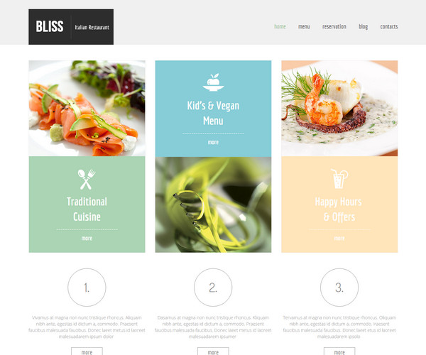 Giao diện web nhà hàng Bliss Italian
