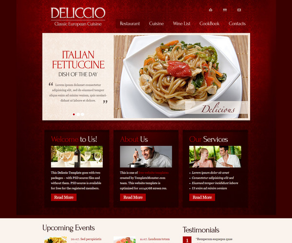 Giao diện web nhà hàng zDeliccio
