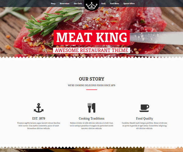 Giao diện web nhà hàng Meatking