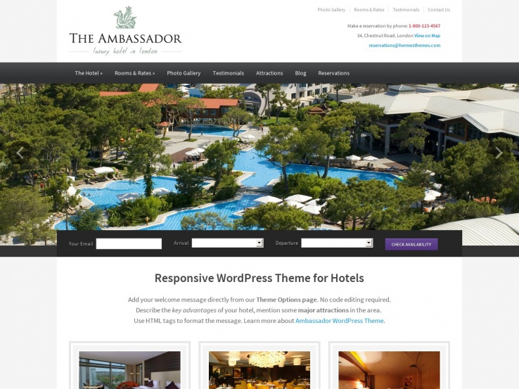 Giao diện web khách sạn The Ambassador