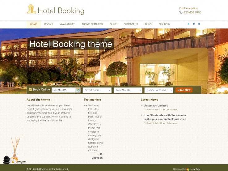 Giao diện web khách sạn HotelBooking