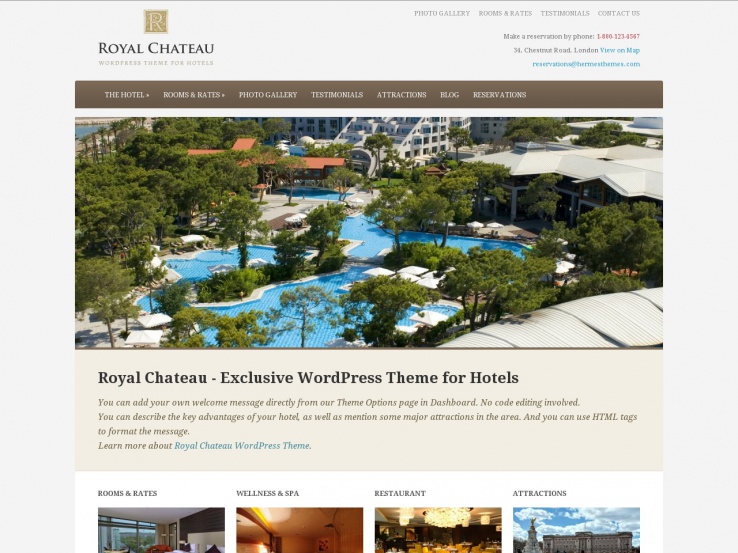 Giao diện web khách sạn Royal Chateau