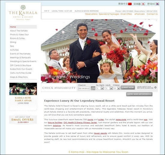 Trang web khách sạn Kahala-Resorts