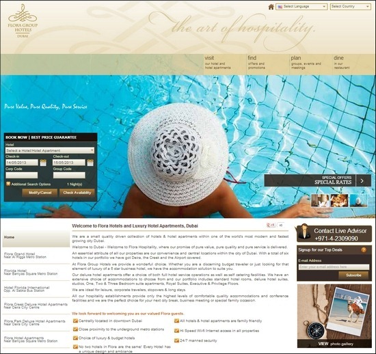 Trang web khách sạn flora-group-hotels