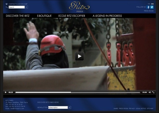 Trang web khách sạn ritz-paris