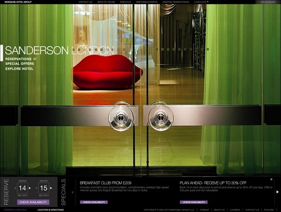 Trang web khách sạn sanderson-london