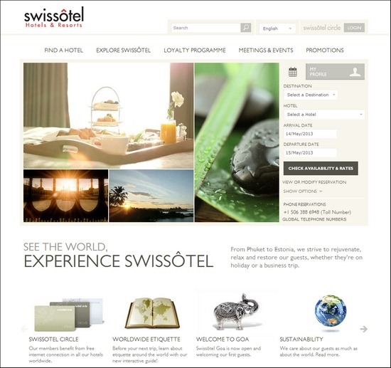 Trang web khách sạn swissotel
