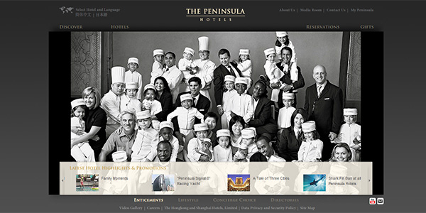 website của khách sạn The Peninsula Hotels