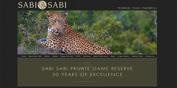 website của khách sạn Sabi Sabi