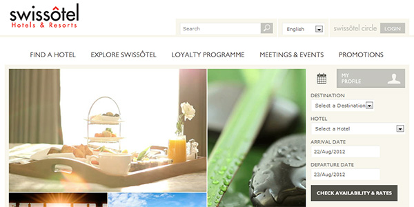 website của khách sạn Swissotel